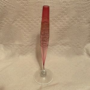 1992 Pink with Gold Wire Accent Bud Vase